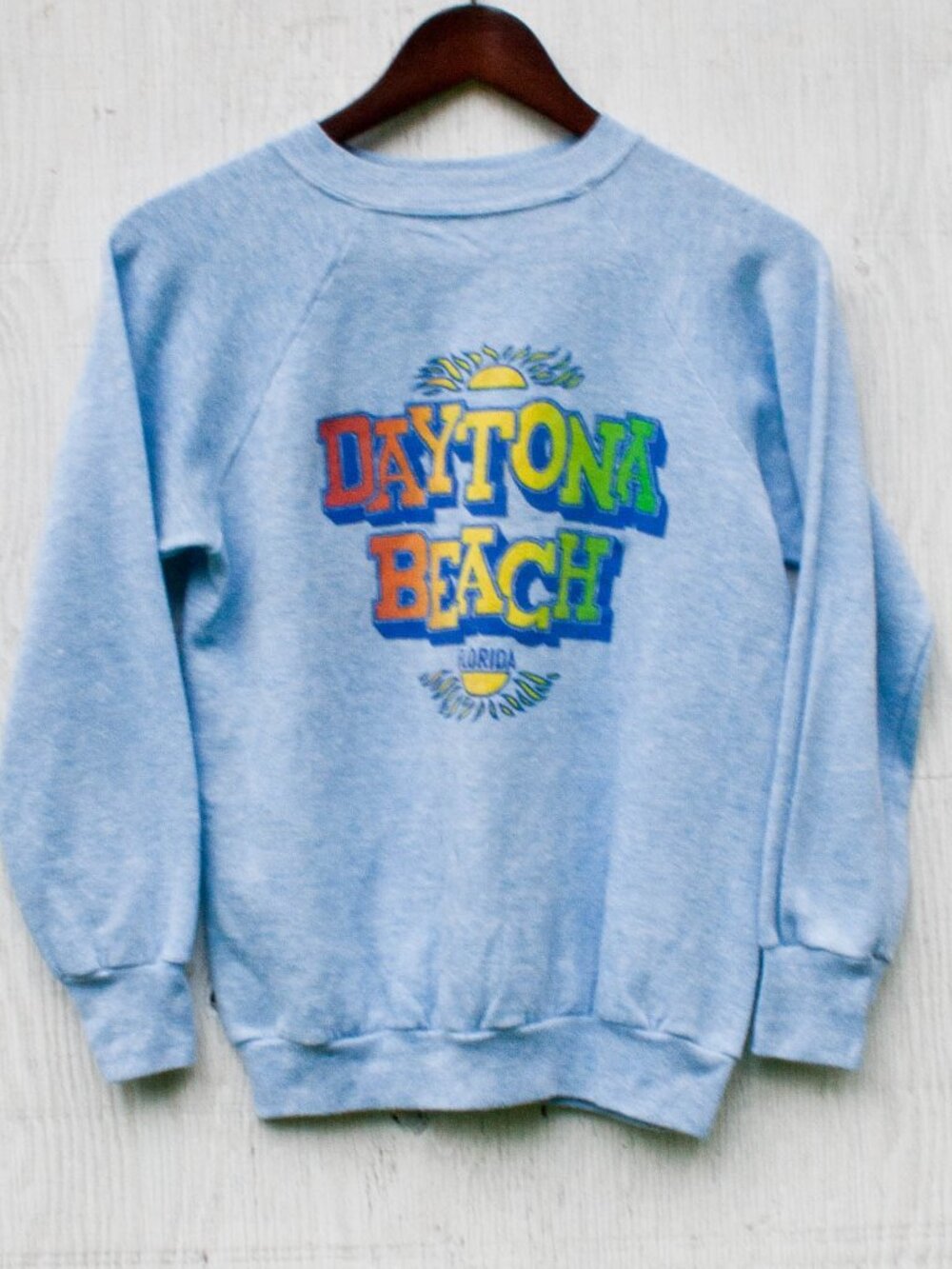 Vtg Daytona Beach Crewneck - Womens Small - 80s Florida Souvenir Sweater